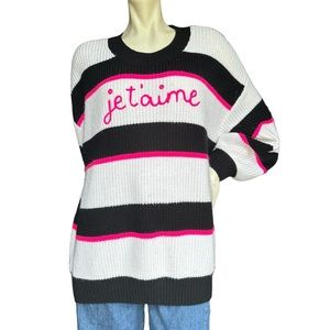 Torrid Jetaime Pullover Drop Shoulder Striped Crew Neck Sweater Size 1 / 1X